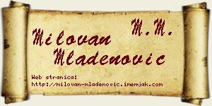 Milovan Mladenović vizit kartica
